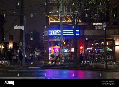 Seattle, WA, United States of America - Night street at Capitol Hill ...