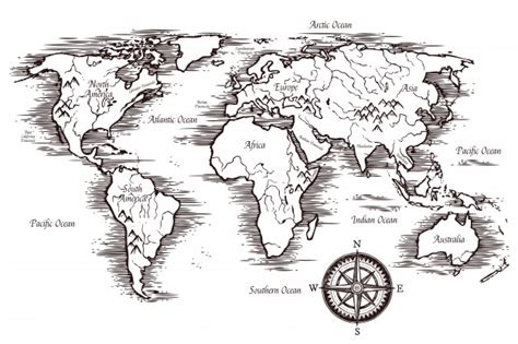 World Map Vector Outline at Vectorified.com | Collection of World Map Vector Outline free for ...