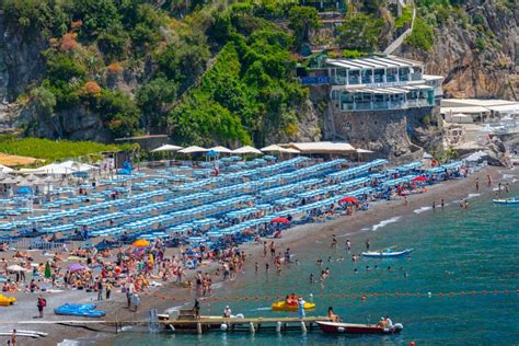 Positano, Italy, May 21, 2022: Sunny Day on the Positano Beach ...