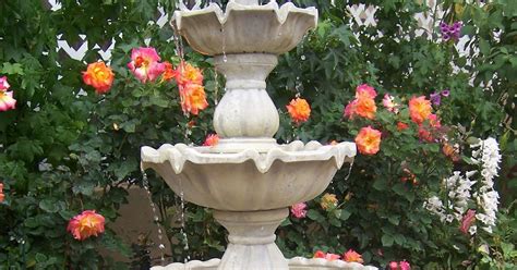 The 2 Minute Gardener: Photo - Roses around a water fountain