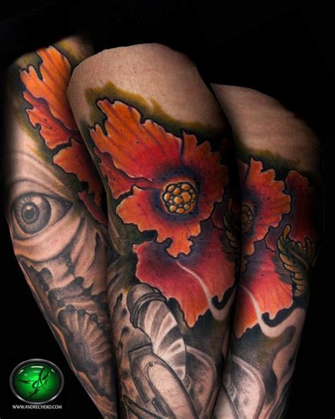 Tropical Colombian Flower Color Tattoo by Andre Cheko: TattooNOW