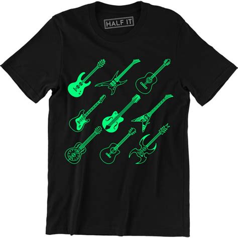 Half It - Different Type Guitar Cool Rock Star Guitarist Bands Men's T-Shirt - Walmart.com ...