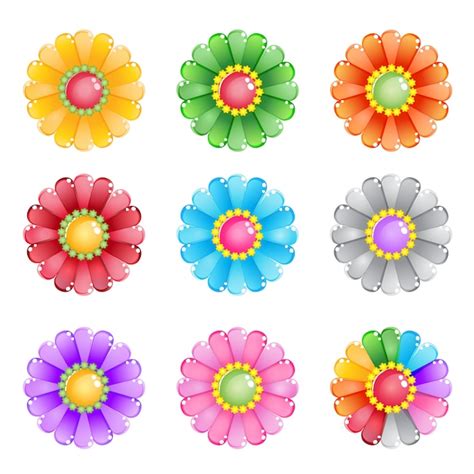 Premium Vector | Flower 8 color and 1 rainbow.