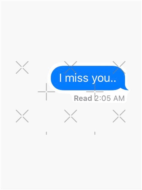 "I miss you text" Sticker for Sale by Sarahmontano | Redbubble