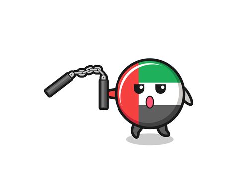 cartoon of uae flag using nunchaku 5364149 Vector Art at Vecteezy