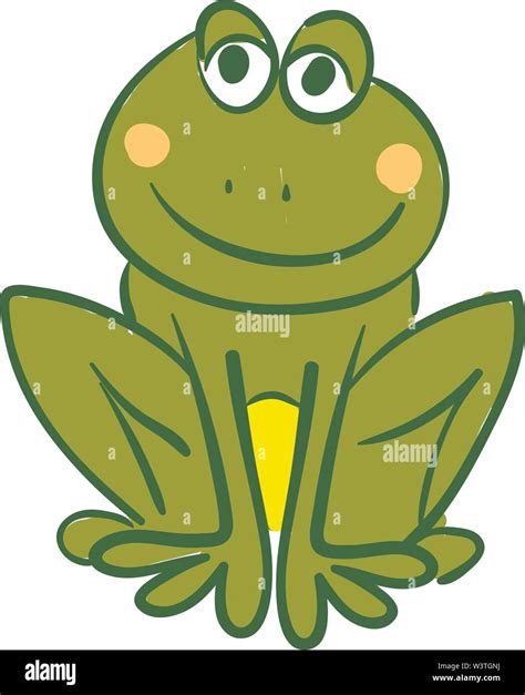 Un beau dessin d'une grenouille de couleur verte, Scénario, dessin en couleur ou d'illustration ...
