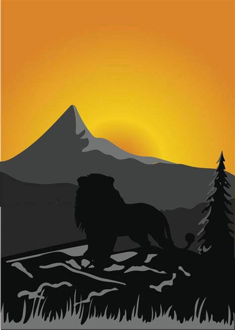 Silhouette lion in sunset at savanah 5677199 Vector Art at Vecteezy