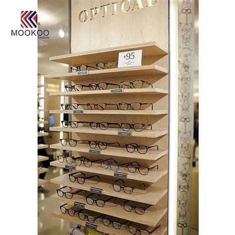 China Customized Eyeglasses Wooden Wall Mounted Eyewear Display Design Manufacturers and ...