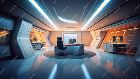 Premium AI Image | Futuristic office design modern creative interior ...