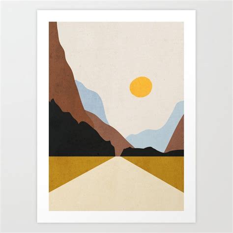 Buy Minimal Art Landscape 9 Art Print by thindesign. Worldwide shipping ...