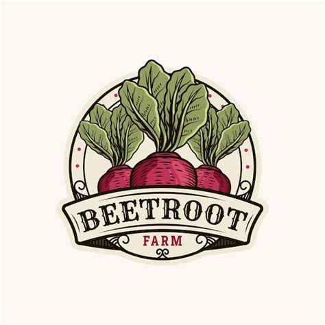 Premium Vector | Beetroot farm vintage badge logo design inspiration