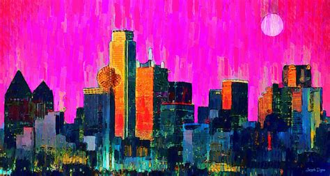 Dallas Skyline 70 - DA Digital Art by Leonardo Digenio