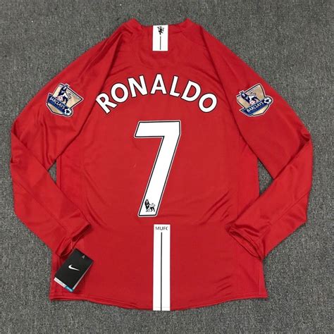 0708 Manchester United Home Camiseta De Manga Larga No . 7 C Ronaldo Retro Clásico Nostálgico ...