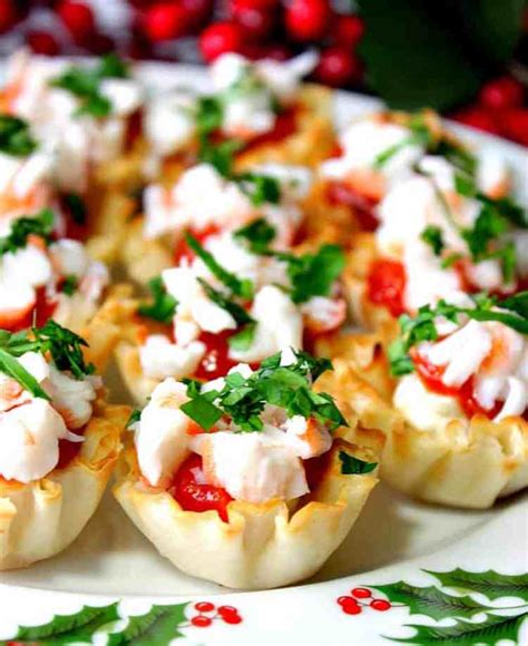 Festive Shrimp Cocktail Appetizer Bites in Phyllo Cups