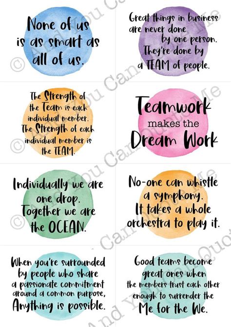 Mini Teamwork Positivity Cards, Teamwork Quotes, Staff Positivity ...