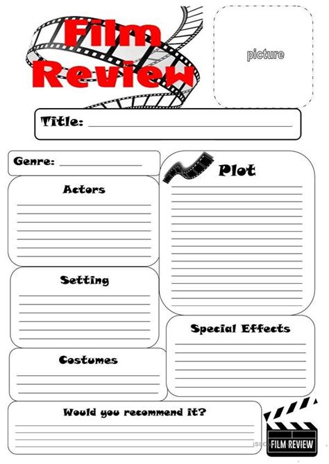 Film Review Worksheet worksheet - Free ESL printable worksheets made by ...