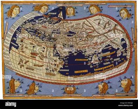 Old Map of the World Ptolemaic World, 1482, Johannes of Arnsheim Stock Photo - Alamy