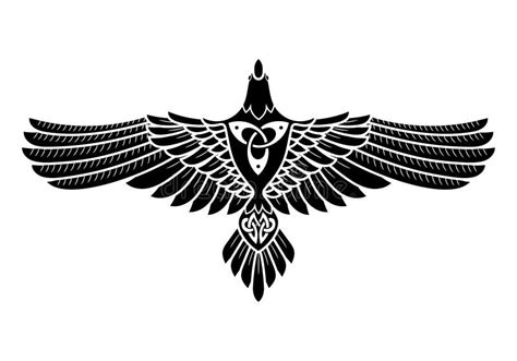 The Raven of Odin, in Norse, Celtic Style Stock Illustration ...