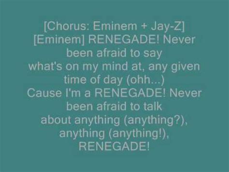 Jay-Z Feat. Eminem - Renegade lyrics - YouTube