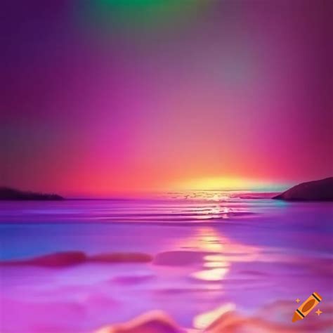 Glass art of a sunlit sicily in iridescent lake on Craiyon