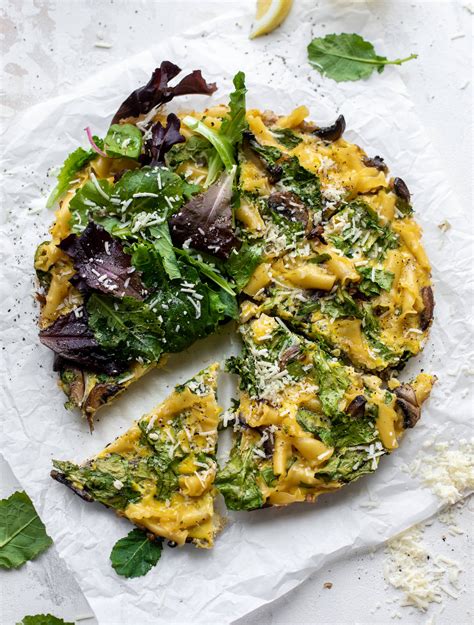 Pasta Frittata - Easy Pasta Frittata with Spring Greens