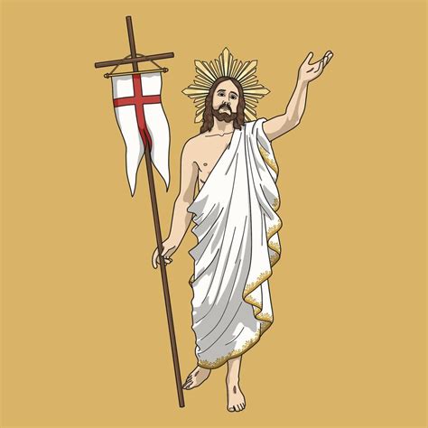 Glorious Risen Jesus Christ Colored Vector Illustration 6523575 Vector ...