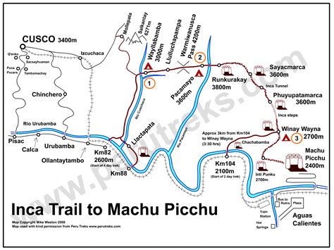 Map of the Inca Trail