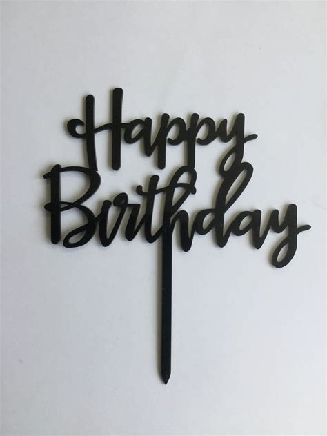 Cake decorations, Happy birthday cake topper, Black acrylic cake topper https://… | Birthday ...