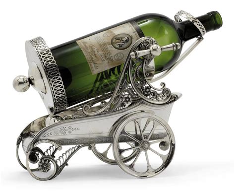 A LARGE AMERICAN ELECTROPLATED JEROBOAM WINE BOTTLE CHARIOT , MARK OF SIMPSON, HALL, MILLER & CO ...