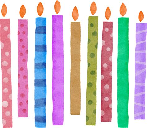 Watercolor Hand drawn Happy Birthday Candle 11211670 PNG