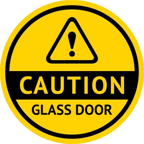 5in x 5in Symbol Caution Glass Door Sticker Vinyl Business Sign Door Decal – StickerTalk®