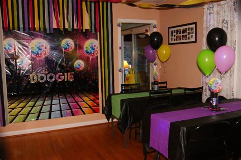 Just Dance (Disco) Party wall decor idea, streamers surrounding scene setter. | Dance party ...