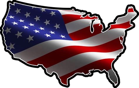 AMERICAN FLAG USA MAP DECAL / STICKER 108
