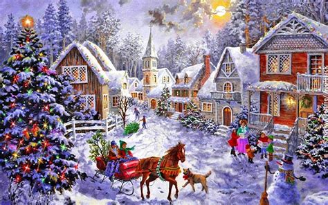 Christmas Scenes Wallpaper - WallpaperSafari