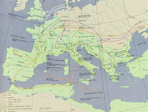 Migrations of Saxons, Angles and Jutes - Map