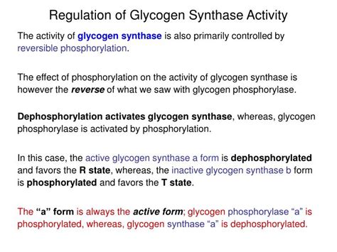 PPT - Carbohydrate Metabolism 2: Glycogen degradation, glycogen synthesis, reciprocal regulation ...