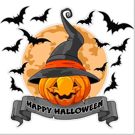 Happy Halloween Static Cling Halloween Window Decals Removable