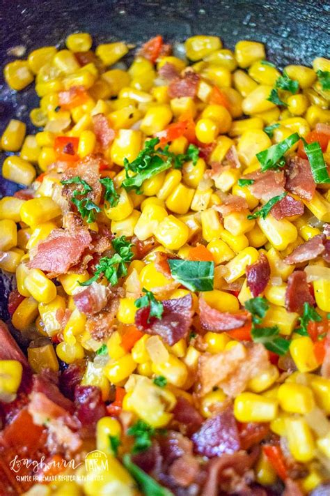 Canned Corn Recipe with Peppers + Bacon • Longbourn Farm