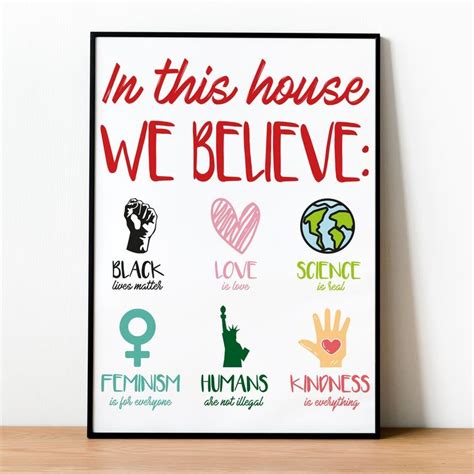 In This House We Believe Poster - Etsy | In this house we, Spiritual ...