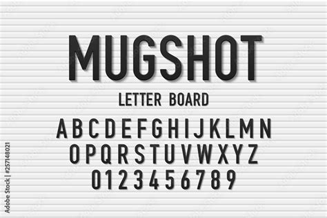 Police mugshot letter board style font, changeable alphabet letters and ...