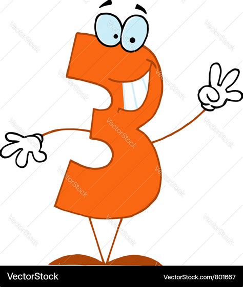 Funny cartoon numbers-3 Royalty Free Vector Image