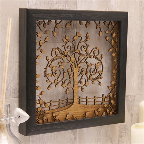 personalised wooden 3d layered family tree wall art by urban twist | notonthehighstreet.com