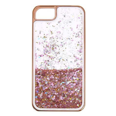 Rose Gold-Tone Liquid Filled Glitter Phone Case | Icing US