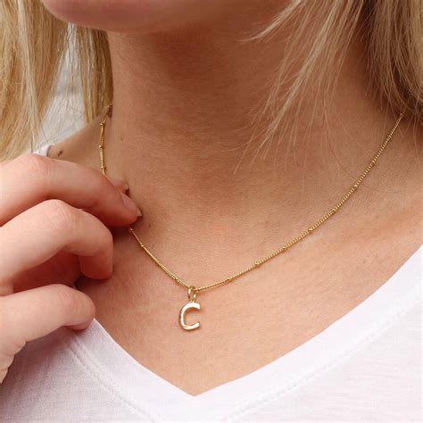 18ct Yellow Gold Plated Initial Necklace By Hurleyburley