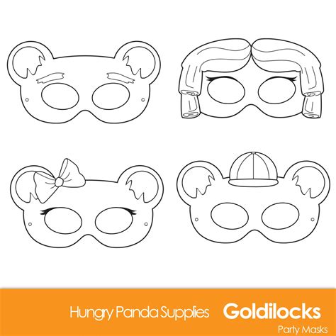 Goldilocks and the Three Bears Printable Masks Goldilocks - Etsy