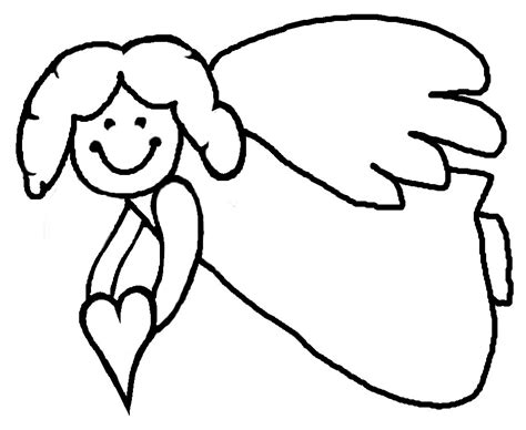 Simple Angel Clipart Black And White - ClipArt Best