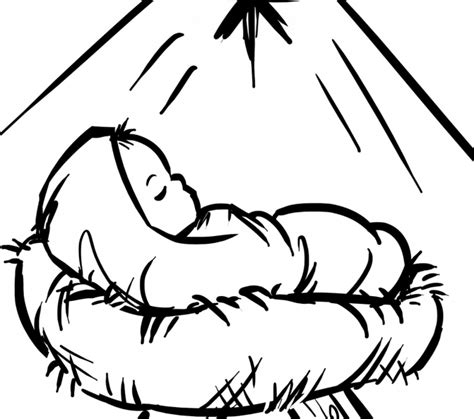 Print Baby Jesus Manger Coloring Page