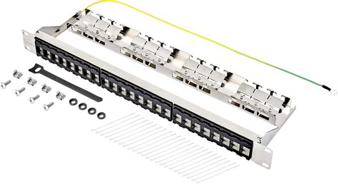 24 ports Network patch panel Renkforce Keystone module 24 x keystone ...