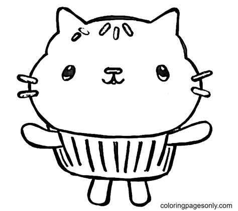 Cakey Cat - Gabby's Dollhouse Coloring Page - Free Printable Coloring Pages