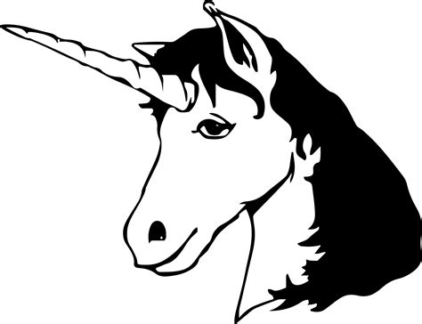 Clipart - Unicorn Head Silhouette